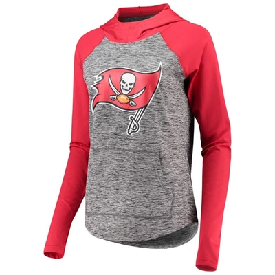 Shop G-iii 4her By Carl Banks Heathered Gray/red Tampa Bay Buccaneers Championship Ring Pullover Hoodie In Heather Gray