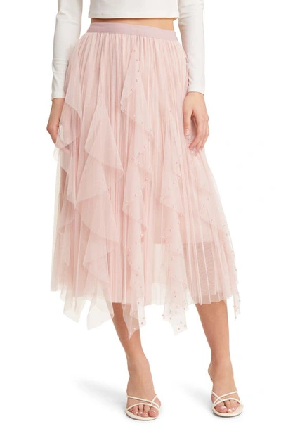 Shop Nikki Lund Wendy Beaded Tulle Skirt In Pink