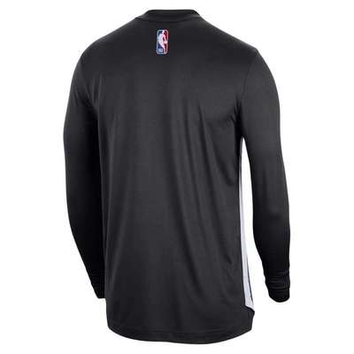 Shop Nike Unisex  Black Brooklyn Nets 2023/24 Authentic Pregame Long Sleeve Shooting Shirt