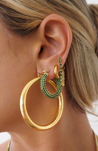 Shop Luv Aj Amalfi Pavé Hoop Earrings In Gold