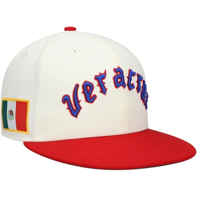 Shop Rings & Crwns Cream/red Azules De Veracruz Team Fitted Hat