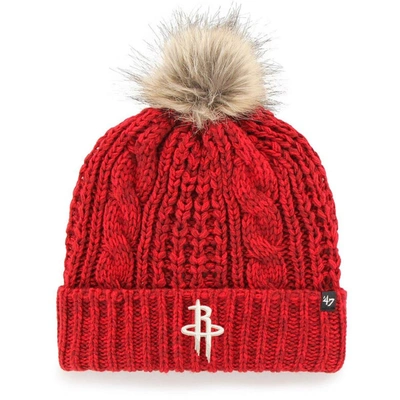 Shop 47 ' Red Houston Rockets Meeko Cuffed Knit Hat With Pom