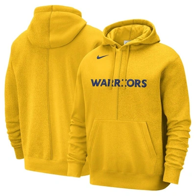 Shop Nike Gold Golden State Warriors Courtside Versus Stitch Split Pullover Hoodie