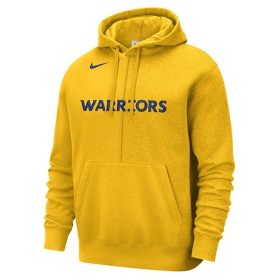 Shop Nike Gold Golden State Warriors Courtside Versus Stitch Split Pullover Hoodie