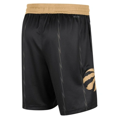 Shop Nike Black/gold Toronto Raptors 2021/22 City Edition Swingman Shorts