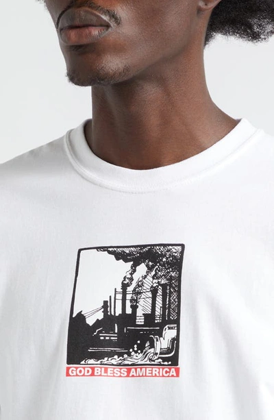 Shop Noah God Bless Cotton Graphic T-shirt In White