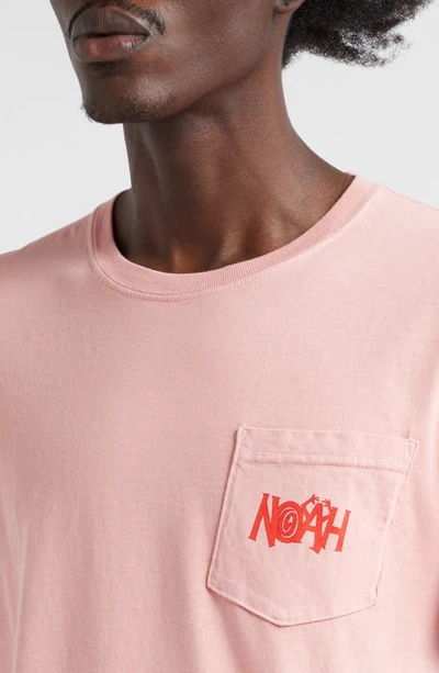 Shop Noah Chaos Pocket Graphic T-shirt In Rose