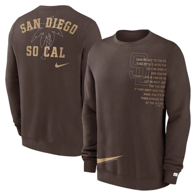 Shop Nike Brown San Diego Padres Statement Ball Game Fleece Pullover Sweatshirt