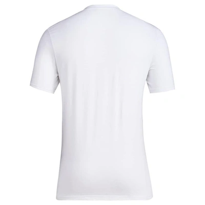 Shop Adidas Originals White Kansas Jayhawks 2023 On Court Bench Fresh T-shirt