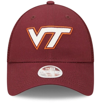 Shop New Era Maroon Virginia Tech Hokies 9forty Logo Spark Trucker Snapback Hat