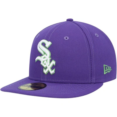 Shop New Era Purple Chicago White Sox Lime Side Patch 59fifty Fitted Hat