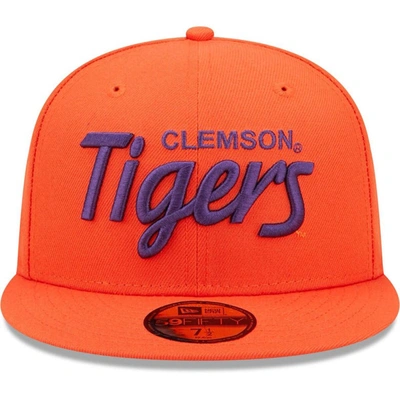Shop New Era Orange Clemson Tigers Script Original 59fifty Fitted Hat