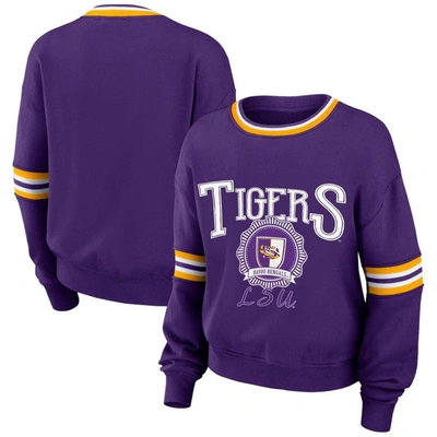 Shop Wear By Erin Andrews Purple Lsu Tigers Vintage Pullover Sweatshirt