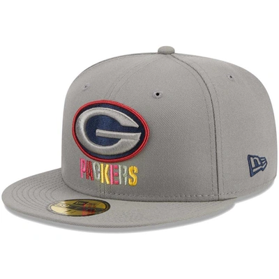 Shop New Era Gray Green Bay Packers Color Pack 59fifty Fitted Hat