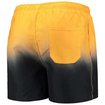 Shop Foco Gold/black Pittsburgh Steelers Dip-dye Swim Shorts