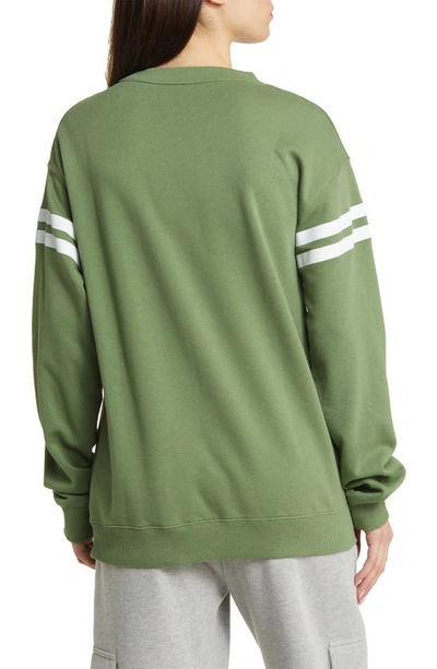 Shop Golden Hour London Athletics Fleece Varsity Sweatshirt In Green