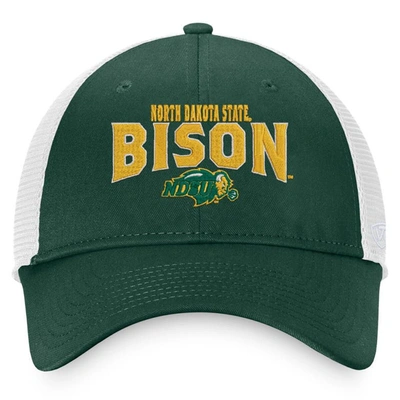 Shop Top Of The World Green/white Ndsu Bison Breakout Trucker Snapback Hat