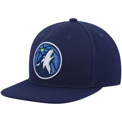 Shop Mitchell & Ness Navy Minnesota Timberwolves Ground 2.0 Snapback Hat
