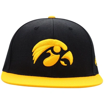 Shop Top Of The World Black/gold Iowa Hawkeyes Team Color Two-tone Fitted Hat