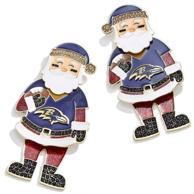 Shop Baublebar Baltimore Ravens Santa Claus Earrings In Purple