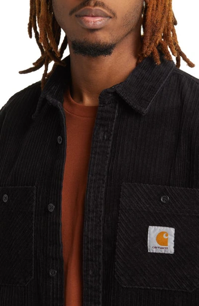 Shop Carhartt Work In Progress Rhodes Corduroy Button-up Shirt In Black