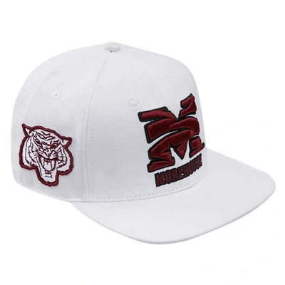 Shop Pro Standard White Morehouse Maroon Tigers  Evergreen Wool Snapback Hat