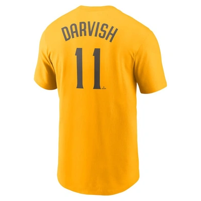 Shop Nike Yu Darvish Gold San Diego Padres Name & Number T-shirt
