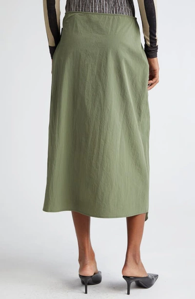 Shop Miaou Solana Warp Midi Skirt In Mist