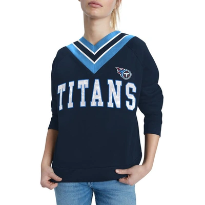 Shop Tommy Hilfiger Navy Tennessee Titans Heidi V-neck Pullover Sweatshirt