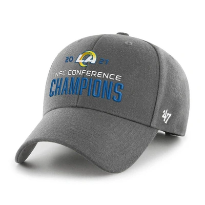 Shop 47 ' Charcoal Los Angeles Rams 2021 Nfc Champions Mvp Adjustable Hat