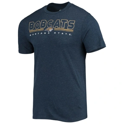 Concepts Sport Men's  Heathered Charcoal And Navy Montana State Bobcats Meter T-shirt And Pants Sleep In Heather Charcoal