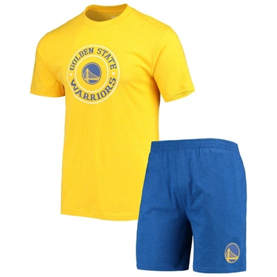 Shop Concepts Sport Royal/gold Golden State Warriors T-shirt & Shorts Sleep Set
