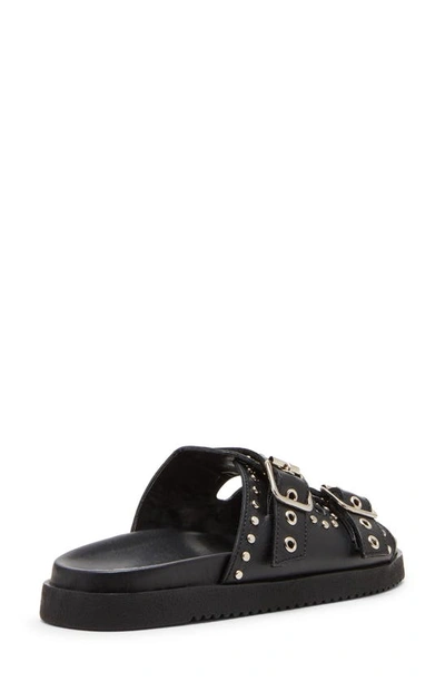 Shop Steve Madden Melanie Slide Sandal In Black Leat