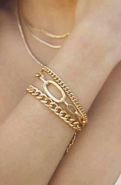 Shop Ettika Set Of 3 Chain Link Bracelets In Gold