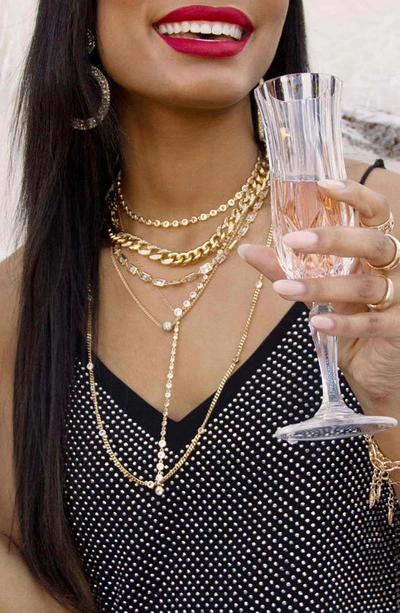 Shop Ettika Chunky Crystal Chain Necklace In Gold
