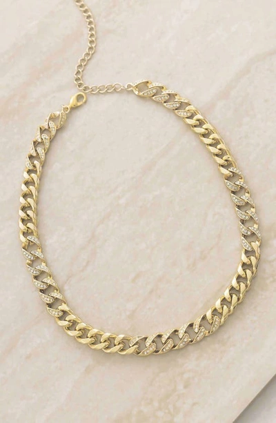 Shop Ettika Chunky Crystal Chain Necklace In Gold