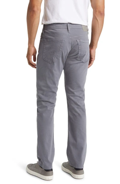 Shop Ag Everett Sueded Stretch Sateen Straight Fit Pants In Granite Grey