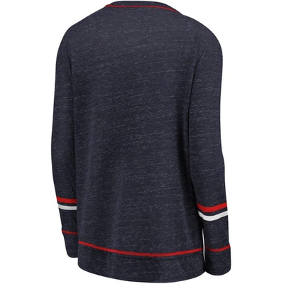 Shop Fanatics Branded Navy/red Washington Wizards Dreams Sleeve Stripe Speckle Long Sleeve T-shirt