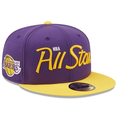 Shop New Era Purple Los Angeles Lakers 2022 Nba All-star Game Script 9fifty Snapback Adjustable Hat