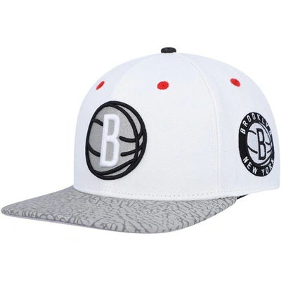 Shop Pro Standard White/gray Brooklyn Nets Hook Elephant Snapback Hat