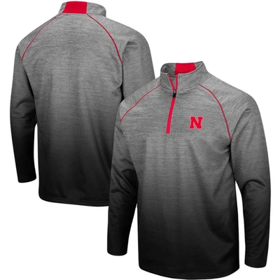 Shop Colosseum Heathered Gray Nebraska Huskers Sitwell Sublimated Quarter-zip Pullover Jacket In Heather Gray