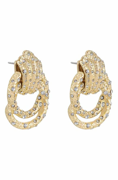 Ettika Crystal Knot Earrings In Gold