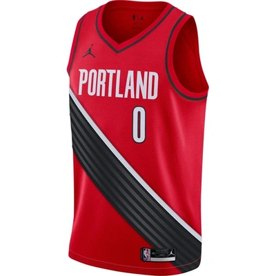 Shop Jordan Brand Damian Lillard Red Portland Trail Blazers 2020/21 Swingman Jersey