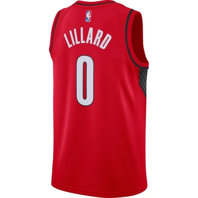 Shop Jordan Brand Damian Lillard Red Portland Trail Blazers 2020/21 Swingman Jersey