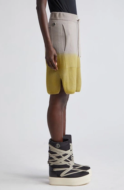 Shop Rick Owens X Moncler Pod Gradient Cashmere Shorts In D82 Acid Degrade