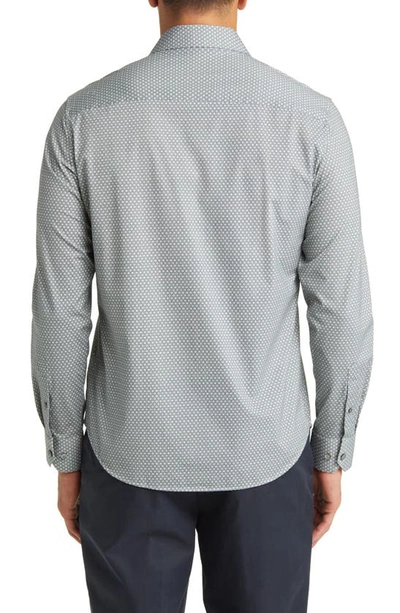 Bugatchi James Ooohcotton® Honeycomb Print Button-up Shirt In Sage