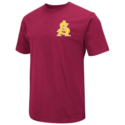 Shop Colosseum Maroon Arizona State Sun Devils Baseball On-deck 2-hit T-shirt