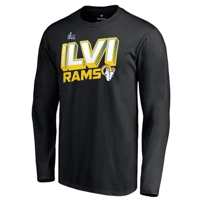 Shop Fanatics Branded Black Los Angeles Rams Super Bowl Lvi Bound Tilted Roster Long Sleeve T-shirt