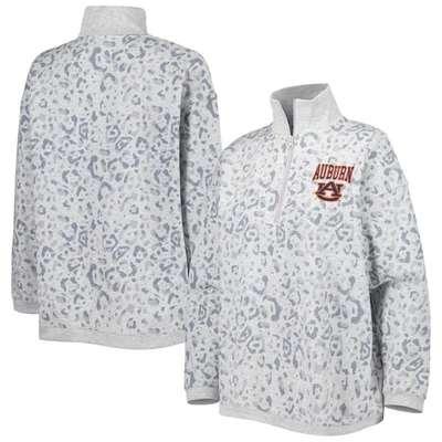 Shop Gameday Couture Heather Gray Auburn Tigers Leopard Quarter-zip Sweatshirt