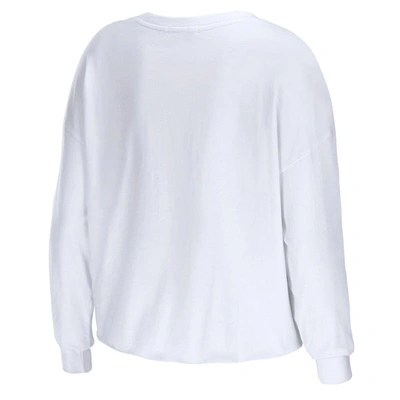 Shop Wear By Erin Andrews White Texas Longhorns Diamond Long Sleeve Cropped T-shirt